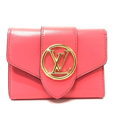 LOUIS VUITTON Trifold wallet M69177 leather pink LV circle Portefeuille LV Pont Neuf Compact